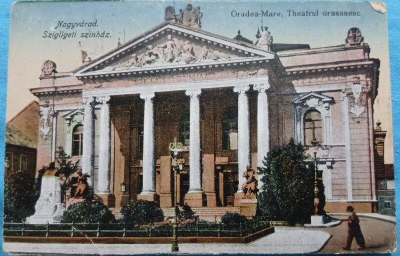 Carte postala, Oradea Mare, Teatrul Orasenesc, 1923