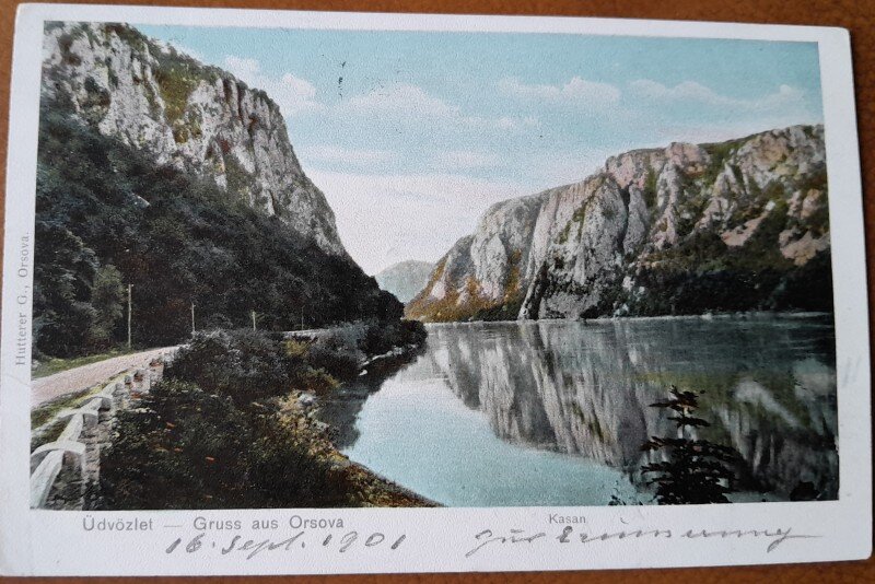 Carte postala, Orsova, Cazane, 1901
