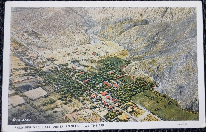 Carte Postala, Palm Springs, Californis, as seen from the air, anii 40-50