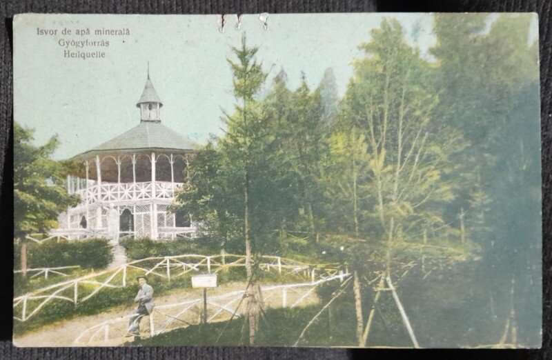 Carte postala, Sangeorz Bai, Izvor de apa minerala, 1923