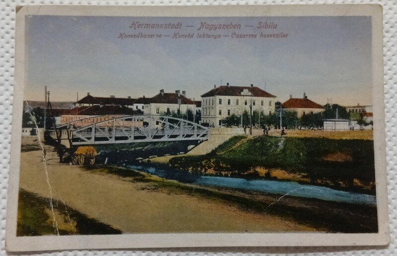 Carte postala, Sibiu Cazarme Honvezilor, inceput de secol XX