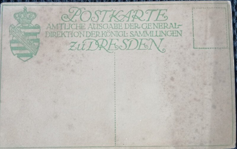 Carte Postala, tablou de la Galeriile din Dresden, perioada interbelica