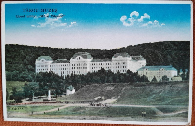 Carte postala, Targu Mures, liceul militar Mihai Viteazul, perioada interbelica