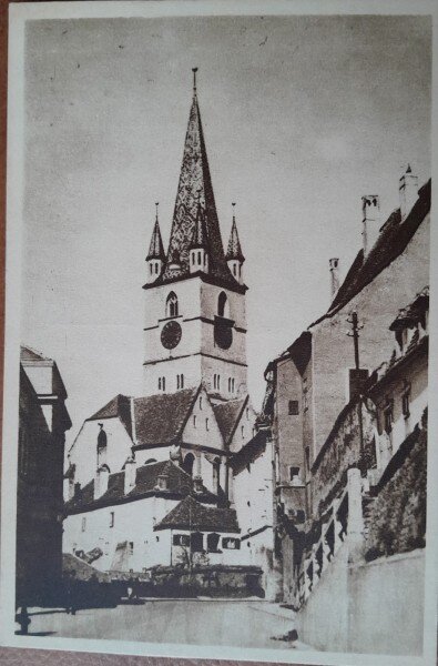 Carte postala, vedere din Sibiu, Republica Populara Romana