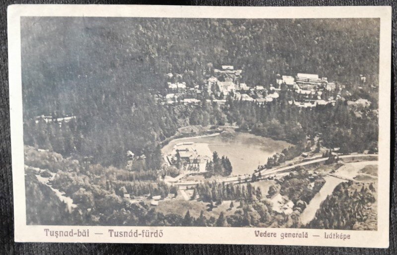 Carte postala, vedere generala din Tusnad Bai, perioada interbelica