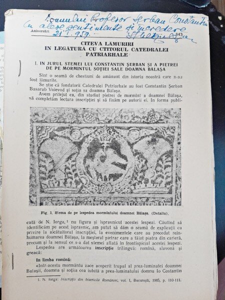 Cateva lamuriri in legatura cu ctitorul Catedralei Patriarhale - Stelian si George Metzulescu  cu dedicatie