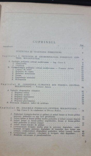Cercetari privind refacerea padurilor degradate din Podisul Central Moldovenesc (cu dedicatie