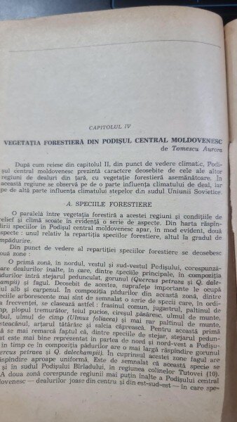Cercetari privind refacerea padurilor degradate din Podisul Central Moldovenesc (cu dedicatie