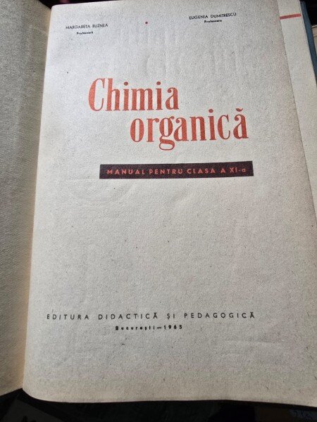 CHIMIA ORGANICA. MANUAL PENTRU CLASA A XI-A - MARGARETA BUZNEA