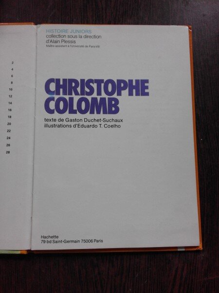 CHRISTOPHE COLOMB - GASTON DUCHET SUCHAUX  (CARTE DE ISTORIE, PENTRU COPII, IN LIMBA FRANCEZA)