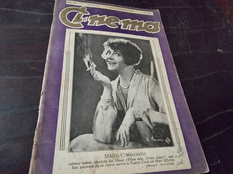 CINEMA - REVISTA INDEPENDENTA SI IMPARTIALA A PRODUCTIILOR CINEGRAFICE , ANUL IV, NR.67 /1927