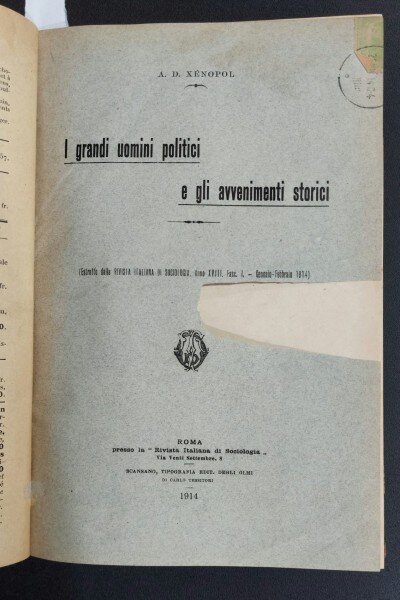 Colegat Lucrari istorice - A. D. Xenopol (2 lucrari in franceza,1 lucare italiana si 1 in romana)