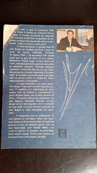 Convorbiri cu Mihai I al României (cu dedicatia Principesei Margaretei catre Eliana Gabrielesa si semnatura olografica a Regelui Mihai pe un bilet de hartie)) - Mircea Ciobanu