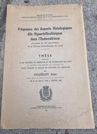 Coquelet Alain - These - Frequence des Aspects Histologigues dits Hyperfolliculiniques dans l'Endometriose