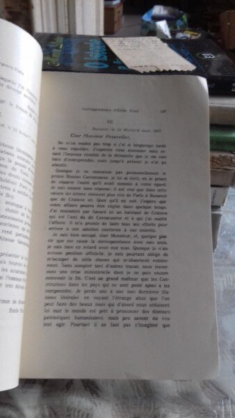 CORRESPONDANCE D'UN SECRETAIRE PRINCIER EN ROUMANIE EMILE PICOT - N. GEORGESCU TISTU cu dedicatia autorului