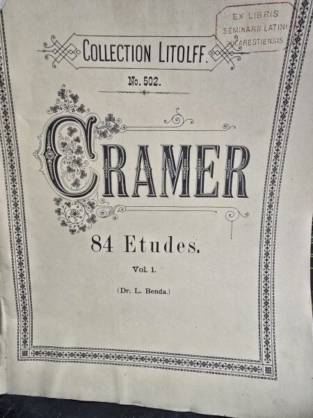 Cramer, 84 etudes, vol.I - L. Benda  partitura