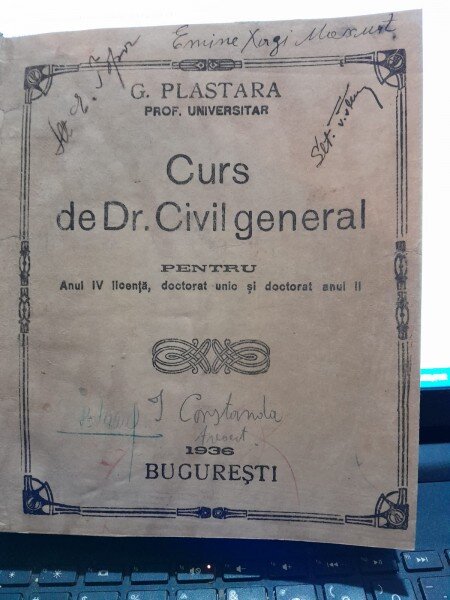 Curs de Drept Civil General pentru Anul IV licenta, Doctorat Unic si Doctorat Anul II - G. Plastara