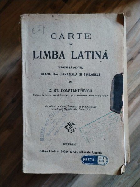 D. St. Constantinescu - Carte de Limba Latina