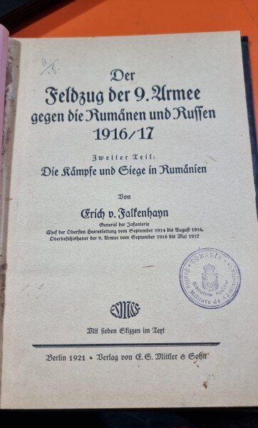 Der Feldzug der 9. Armee gegen die Rumänen und Russen 1916/17 - Erich von Falkenhayn