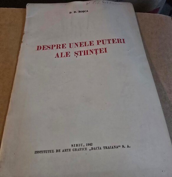 Despre unele puteri ale stiintei - D. D. Rosca
