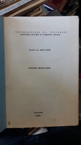 Dictionar Bengali-Roman - Lector.Dr.Amita Bhose