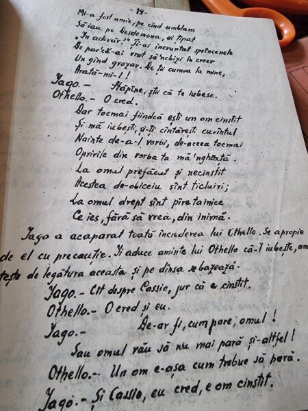 Din seminarul de Literatura Romana - M. Dragomirescu (manuscris - cu dedicatie de la M. Gregorian)