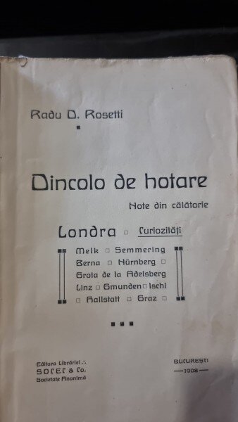 Dincolo de hotare. Note din calatorie - Radu D. Rosetti