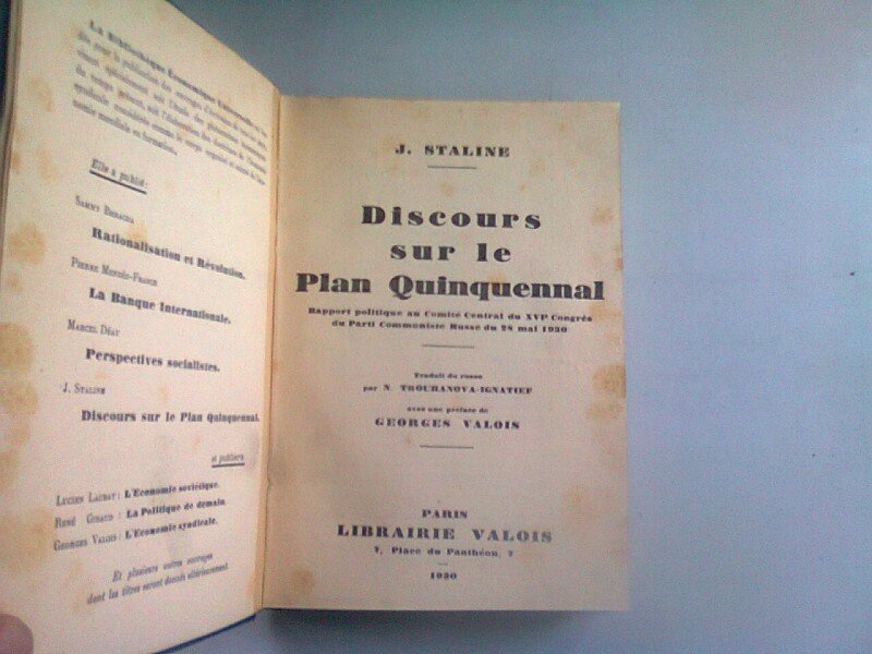 DISCOURS SUR LE PLAN QUINQUENNAL - J. STALINE  (DISCURSURI DESPRE PLANUL CINCINAL)