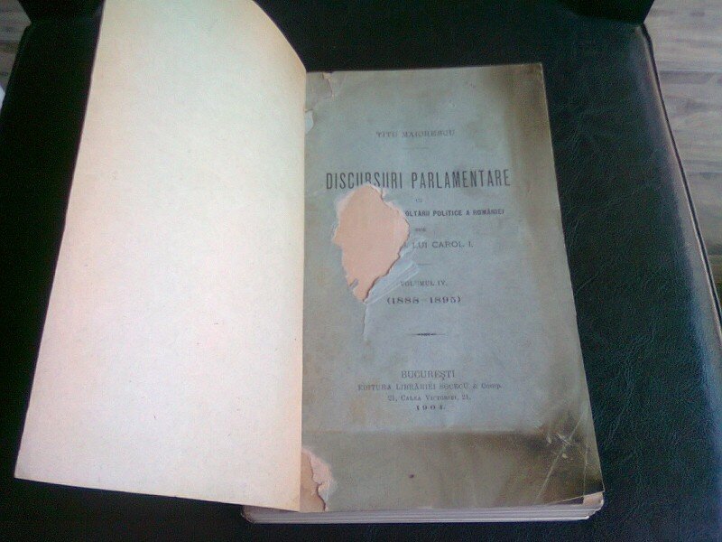 DISCURSURI PARLAMENTARE (1888 - 1895) - TITU MAIORESCU   VOL.4