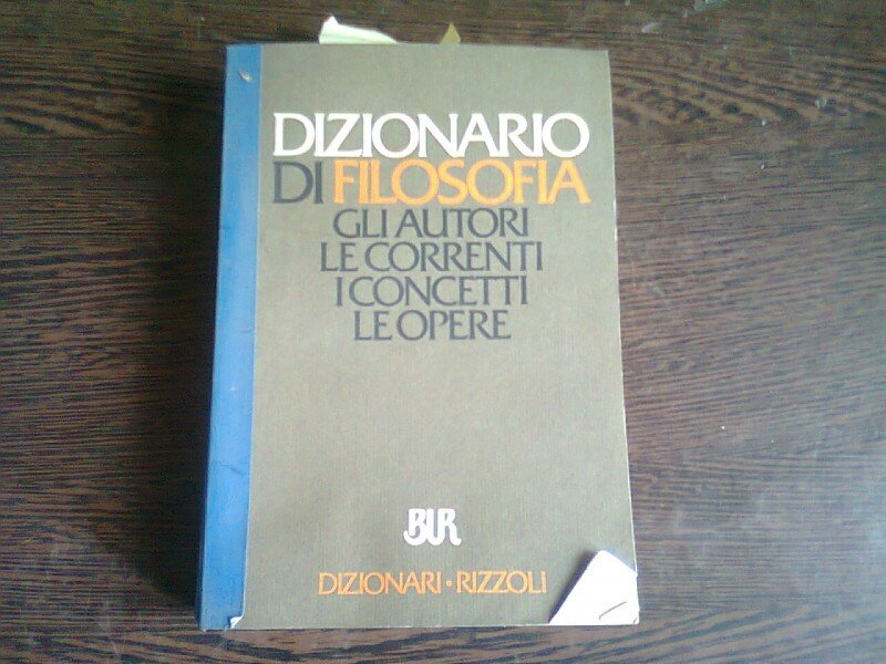 DIZIONARIO DI FILOSOFIA GLI AUTORI LE CORRENTI I CONCETTI LE OPERE  (CARTE IN LIMBA ITALIANA)