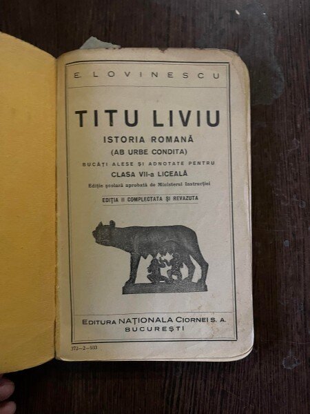 E. Lovinescu - Titu Liviu. Istoria romana. Ab urbe condita