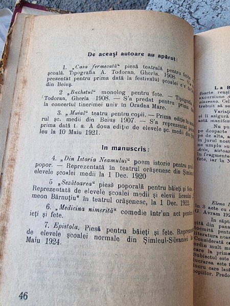 Elena Dr. Aciu n. Fabian - Ileana Cosinzeana. Piesa Alegorica in 3 acte cu cantari si jocuri