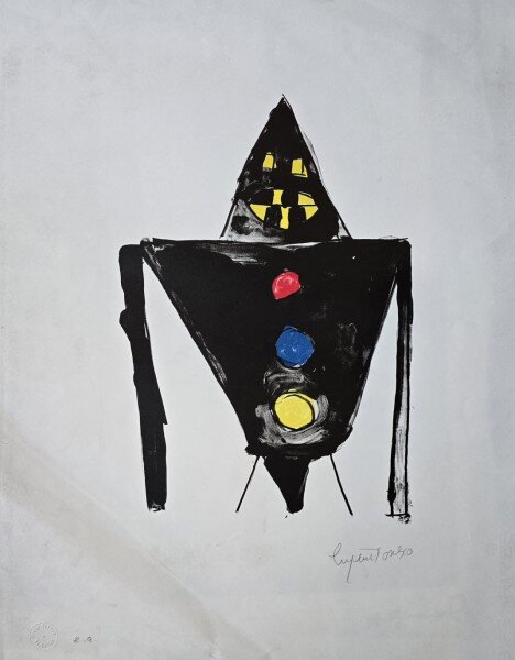 Eugen Ionesco - Le chevalier noir (1984), litografie originala semnata, exemplar de artist