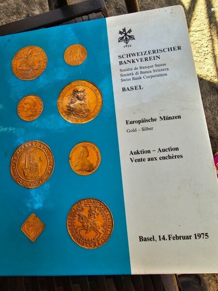 Europaische Munzen golden-silver, Basel 14 februarie 1975, catalog de monede