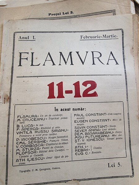 Flamura - Literara Sociala Artistica - Anul I Nr. 11-12 - Februarie-Martie
