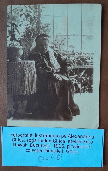 Fotografie, Alexandrina Ghica, sotia lui Ion Ghica, 1916