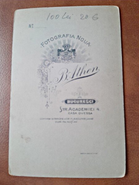 Fotografie Barbat cu mustata, pe carton, sfarsit de secol XIX