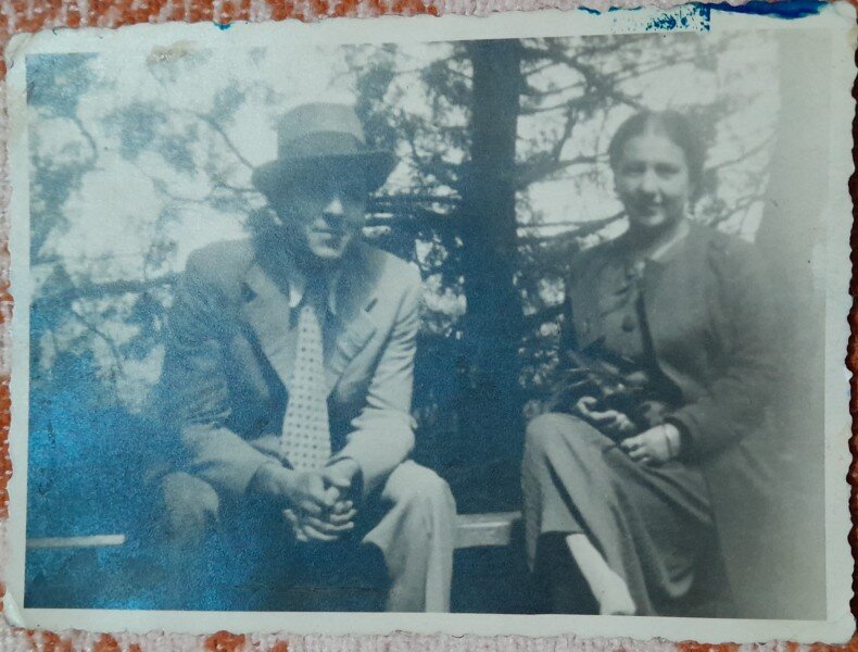 Fotografie, barbat si femeie, Buzias 1936