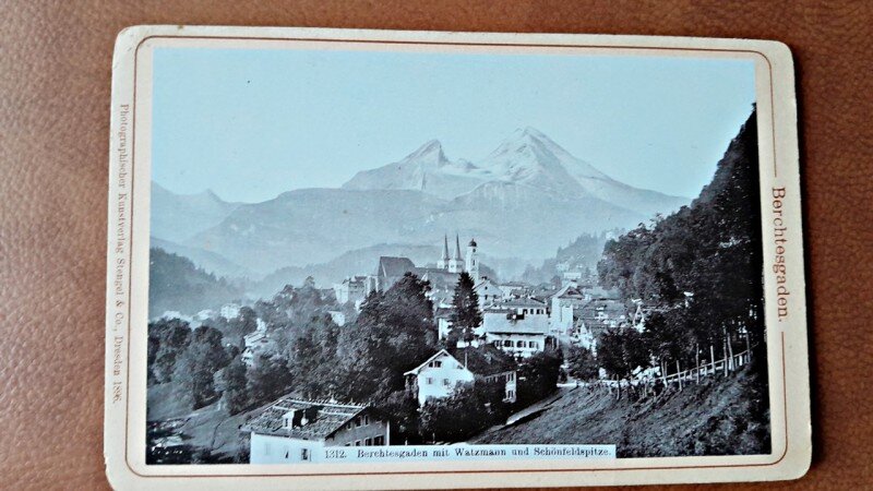Fotografie, Berchtesgaden, district rural in Germania, pe fundal muntele Watzmann, 1896