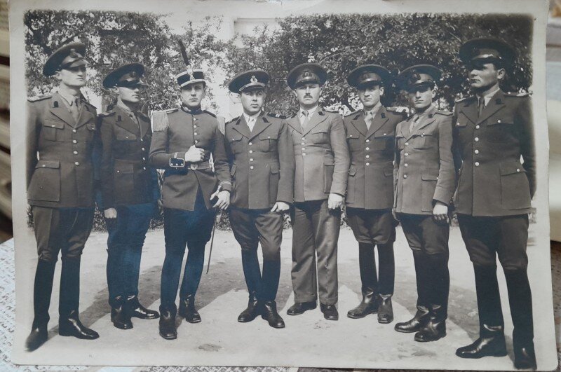 Fotografie, grup de militari, regimentul 6 pioneri, perioada interbelica