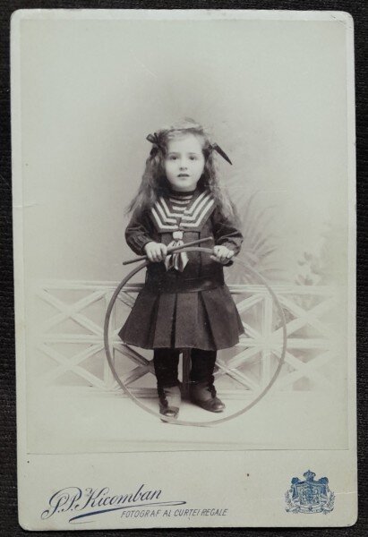 Fotografie pe carton, baietel la 3 ani, Nicolae G. Hamza, 1906