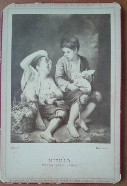 Fotografie pe carton, dupa pictura de Bartolomé Esteban Murillo (1618-1682)