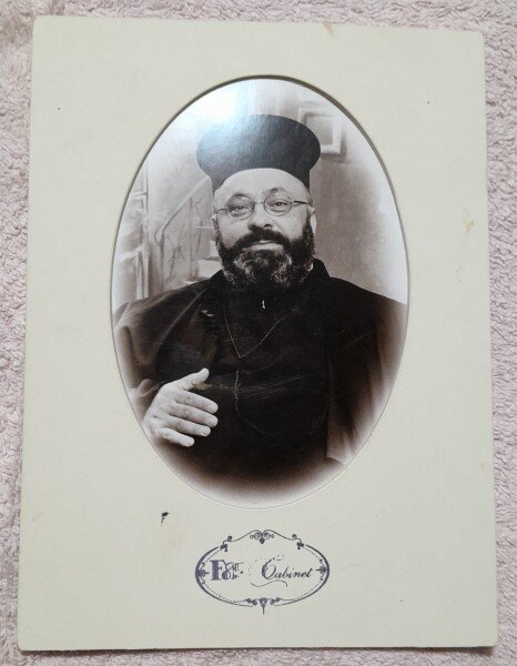 Fotografie pe carton, preot calugar, inceput de secol XX
