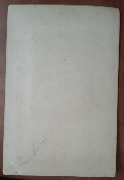 Fotografie pe carton, sot si sotie, sfarsit de secol XIX