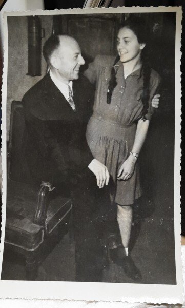 Fotografie, tata si fiica, 1945