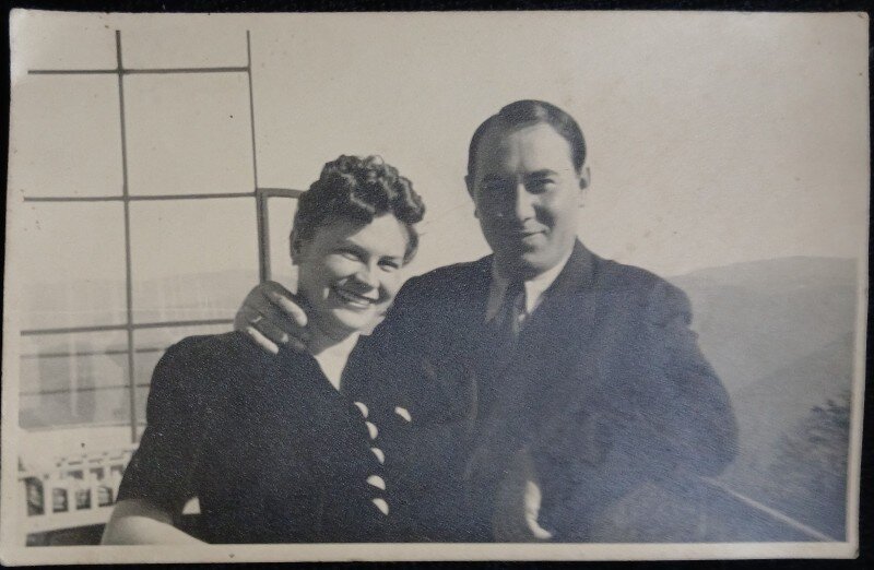 Fotografie tip Carte Postala, Barbat si femeie, 1943