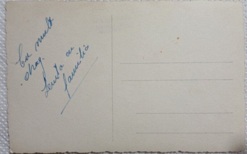 Fotografie tip Carte postala, Familie cu doi copii, perioada interbelica