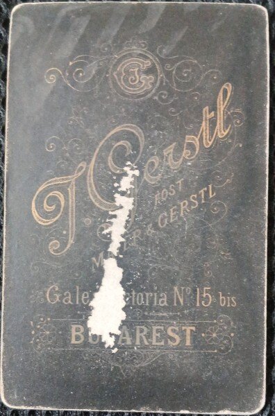 Fotografie tip CDV, barbat cu mustata, inceput de secol XX