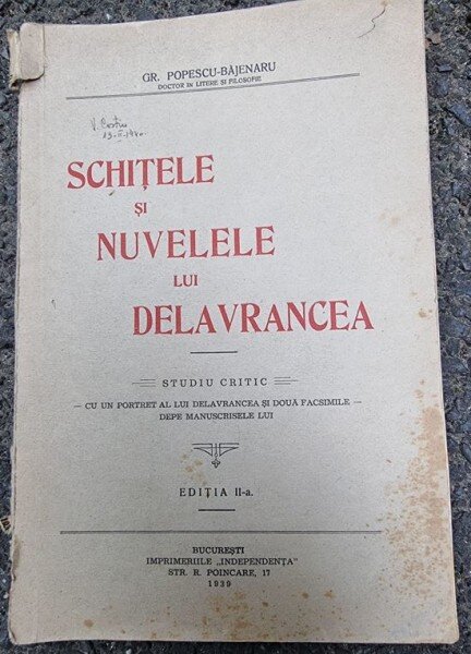 Gr. Popescu Bajenaru - Schitele si nuvelele lui Delavrancea