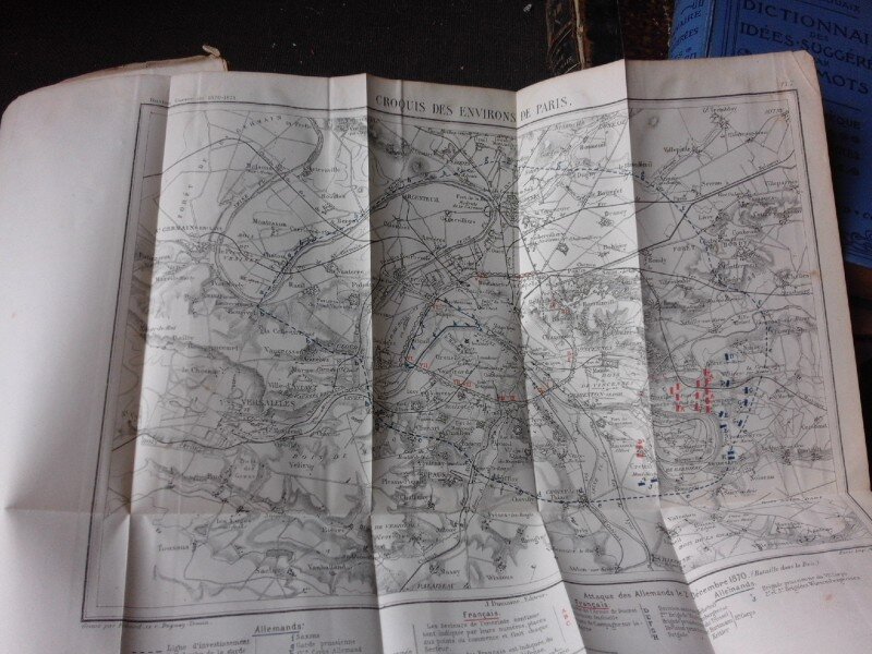GUERRE DES FRONTIERES DU RHIN 1870-1871 - W. RUSTOW  (CARTE IN LIMBA FRANCEZA)
